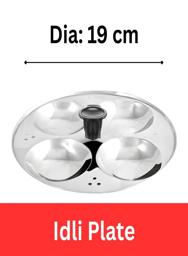 AadiVeer Idli Plates Stainless Steel Mini idli Plates Set Of 2 Plates With Bakelite Knobs 4 Big Idlies And 18 Mini Idlies Size 19cm | Fits All Idli Cookers And Steamers - Image 3